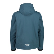 CMP Softshell jacket (windproof, water-repellent) with hood petrol blue Men